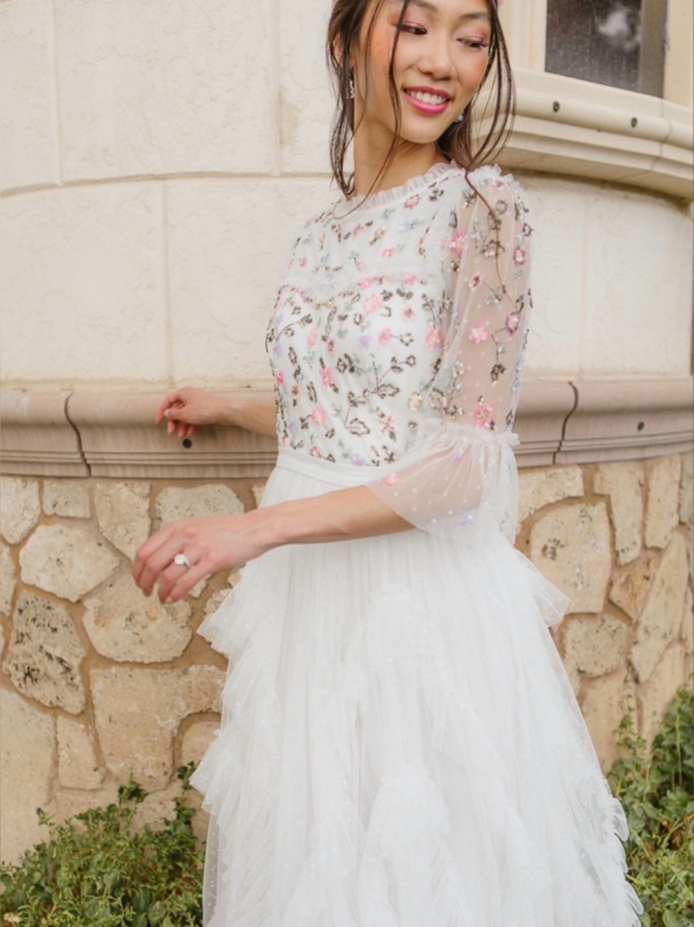 Ivy City Co White Paris Dress Size Medium